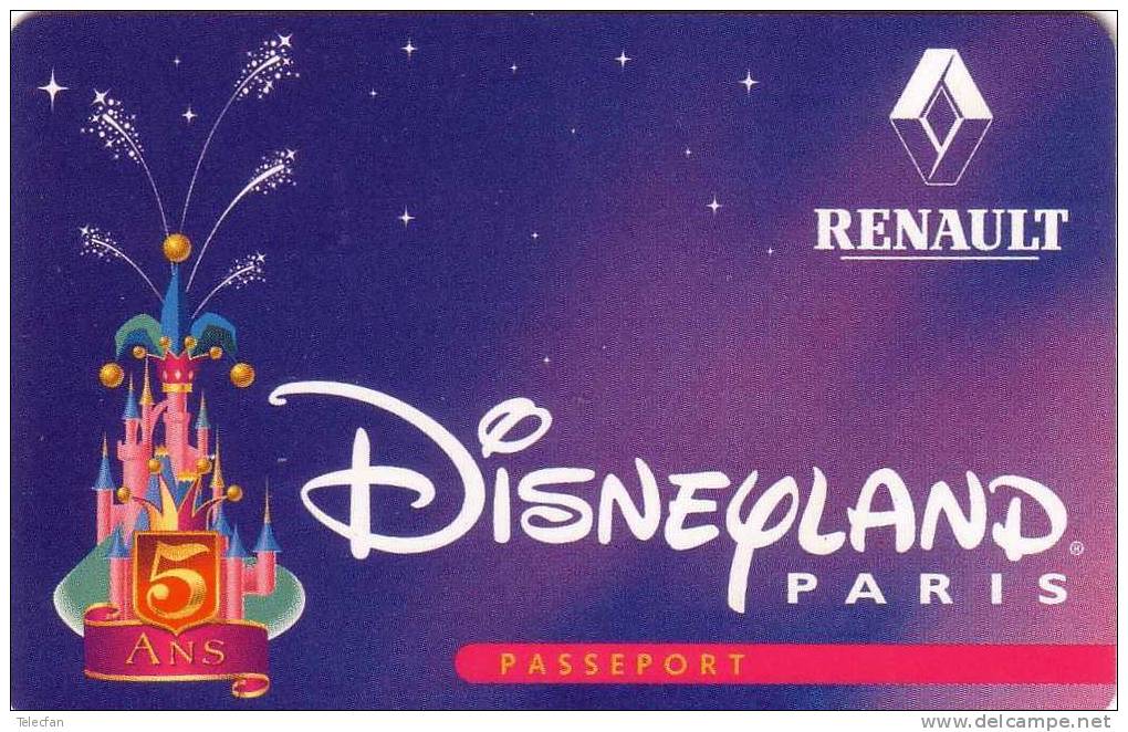 PASSEPORT DISNEY DISNEYLAND PARIS RENAULT 5 ANS TRES RARE - Disney-Pässe