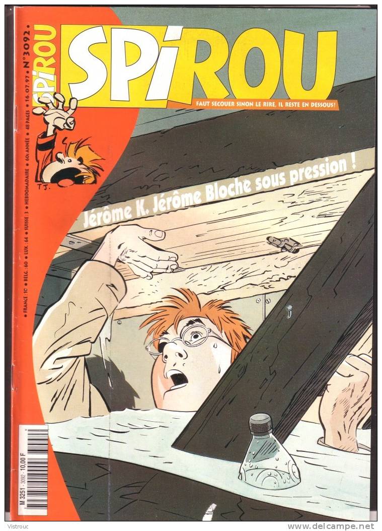 SPIROU N° 3092 - Couverture "Jérôme K Jérôme BLOCHE" -  Année 1997 . - Spirou Magazine