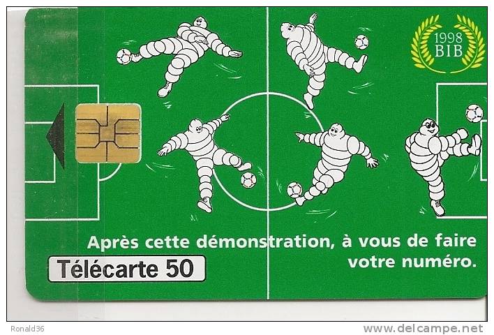 Télécarte 50 Dessinateur    Coupe De Football 1998 France , Joueur , Choute , Stade , Math , Pub Michelin - Unclassified