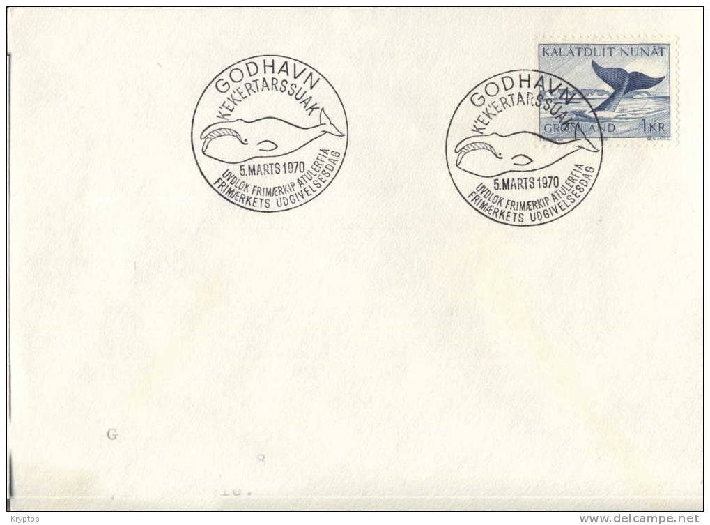 Greenland 1970 FDC Whale - FDC