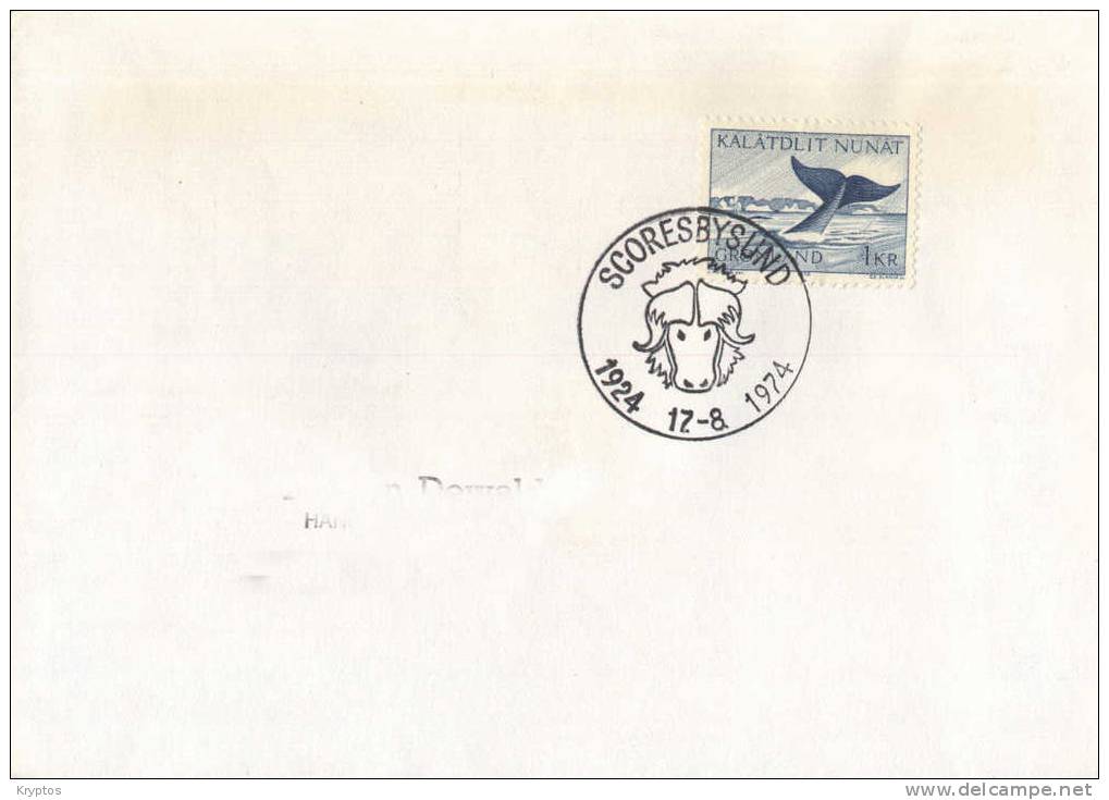 Greenland 1974 - Cover Cancelled "SCORESBYSUND" (50 Years) - Postmarks