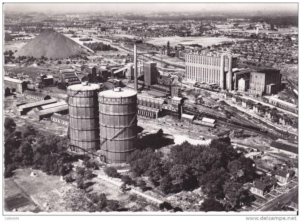 CPSM TOP En Avion Au Dessus De BRUAY Sur L´ ´ESCAUT Bâtiments KUHLMANN Et Centrale De Bruay Thiers - Bruay Sur Escaut