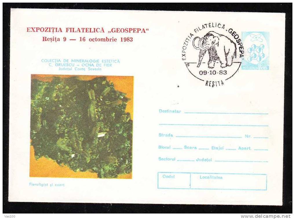 Romania 1983 Very Rare Cancell Elephants ,animal Phreistoric,on Cover Stationery. - Olifanten