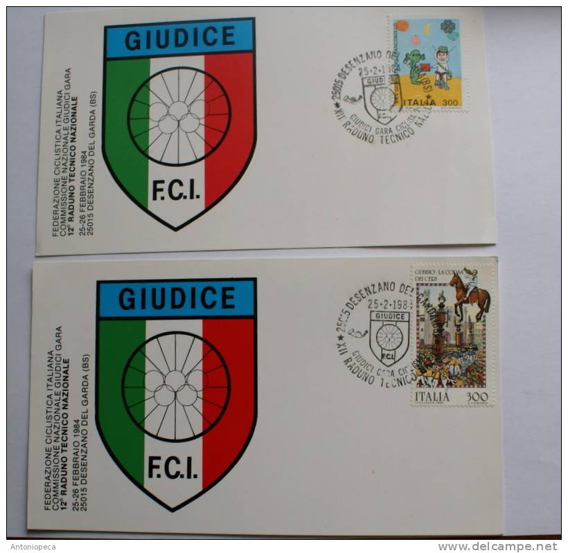 Italia; 4 Buste Affrancate Clebrative Federazione Ciclistica Italiana E ROMAFIL 2007 - Cartas Máxima