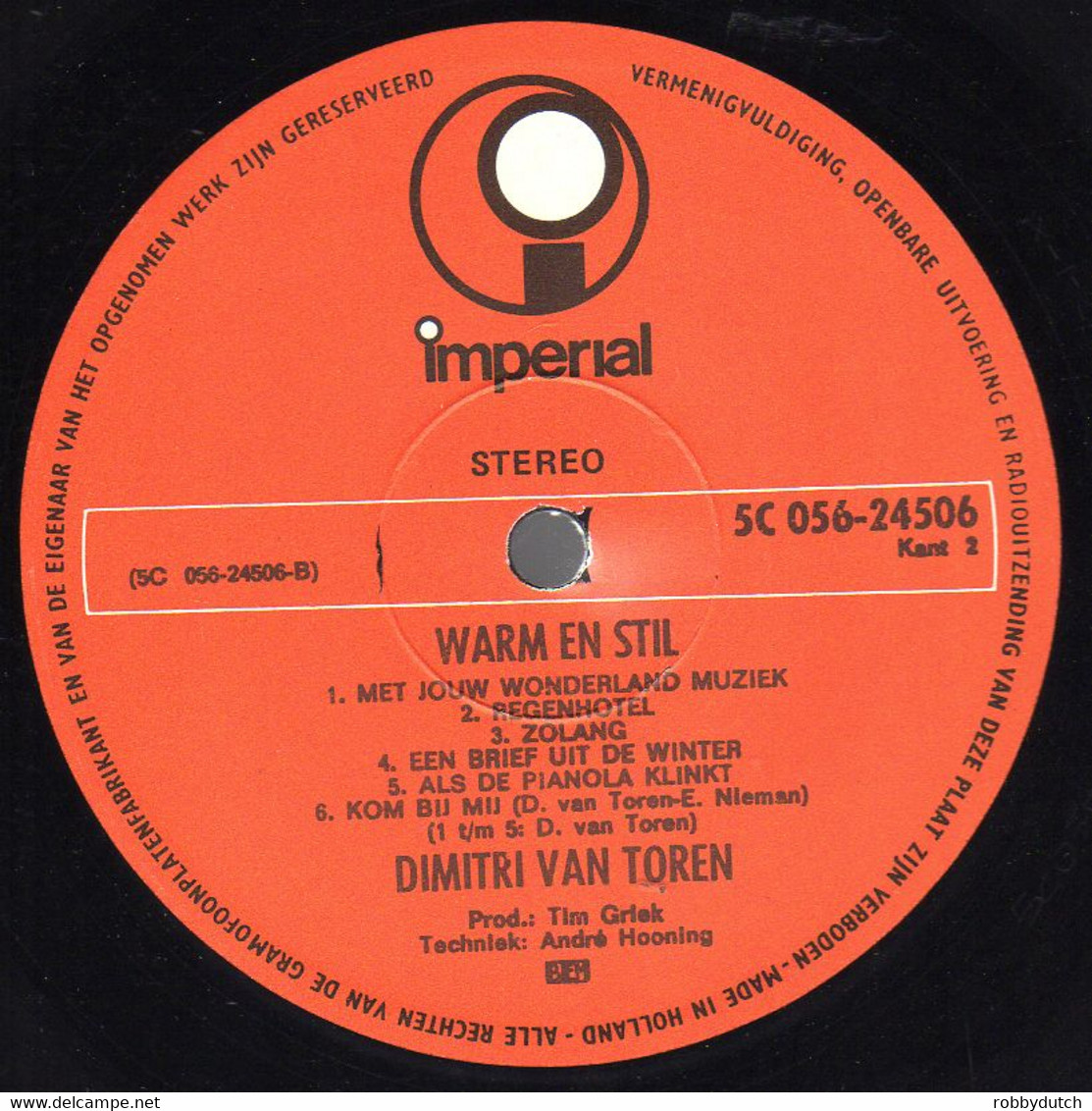 * LP *  DIMITRI VAN TOREN - WARM EN STIL (Holland 1972) - Sonstige - Niederländische Musik