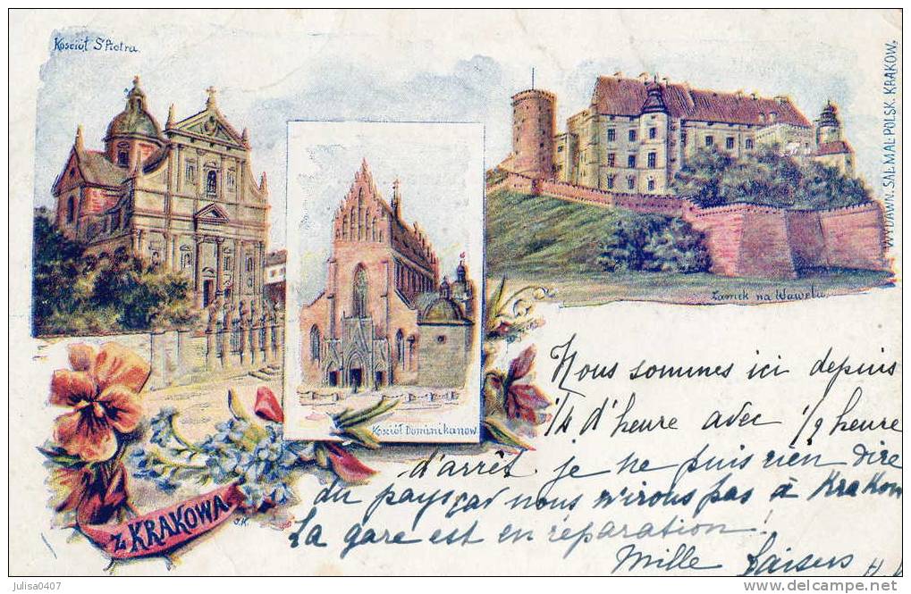 KRAKOWA CRACOVIE (Pologne) Carte Illustrée Précurseur - Pologne