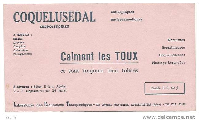 Buvard Coquelusedal Calment Les Toux - Chemist's