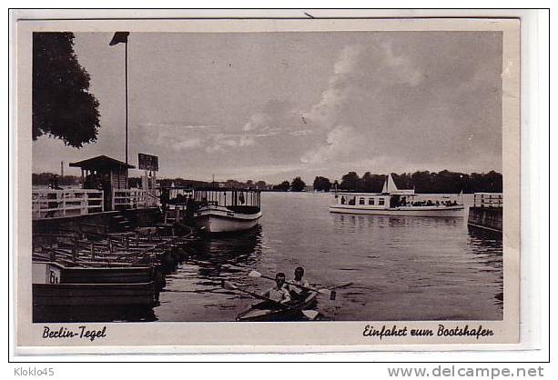 ALLEMAGNE BERLIN TEGEL - Einfahct Rum Bootsahfen - Embarcadère Bateaux Canoé - Verlag  E Munier Nr 1992 - CPA - Tegel