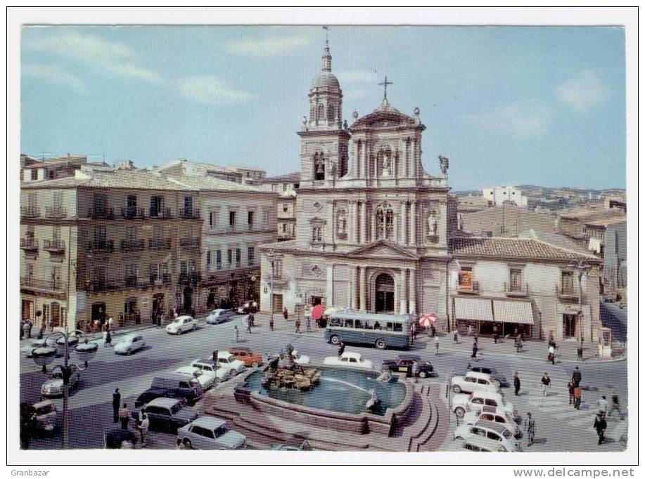 CALTANISSETTA, PIAZZA GARIBALDI E CHIESA DI S. SEBASTIANO, VG 1973, ANIMATA - Caltanissetta