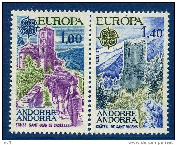 1977 Europa C.E.P.T. , Andorra , Serie Completa Nuova (**) - 1977