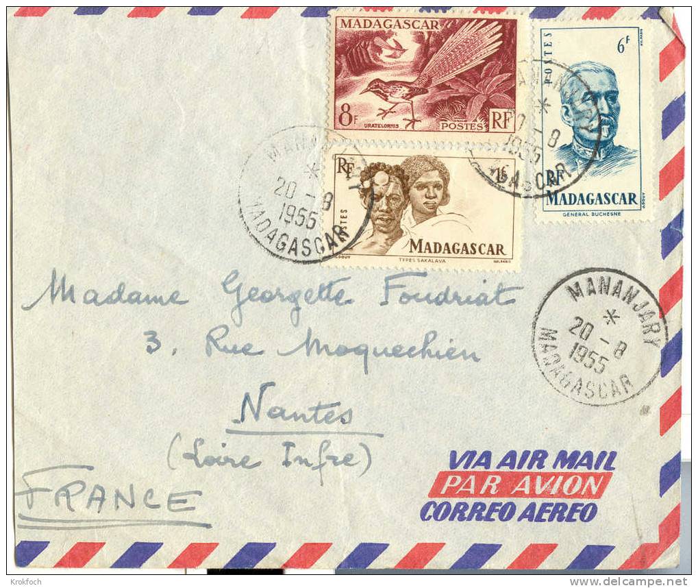 Madagascar 1955 - Lettre Mananjary - Lettres & Documents