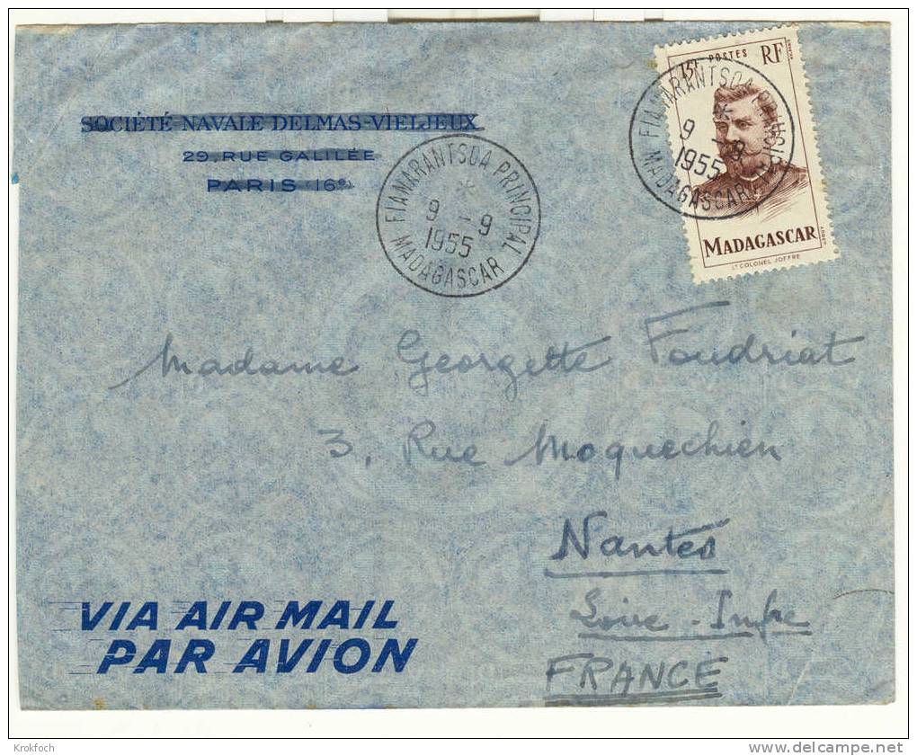 Madagascar 1955 - Lettre Fianarantsoa Principal - Briefe U. Dokumente