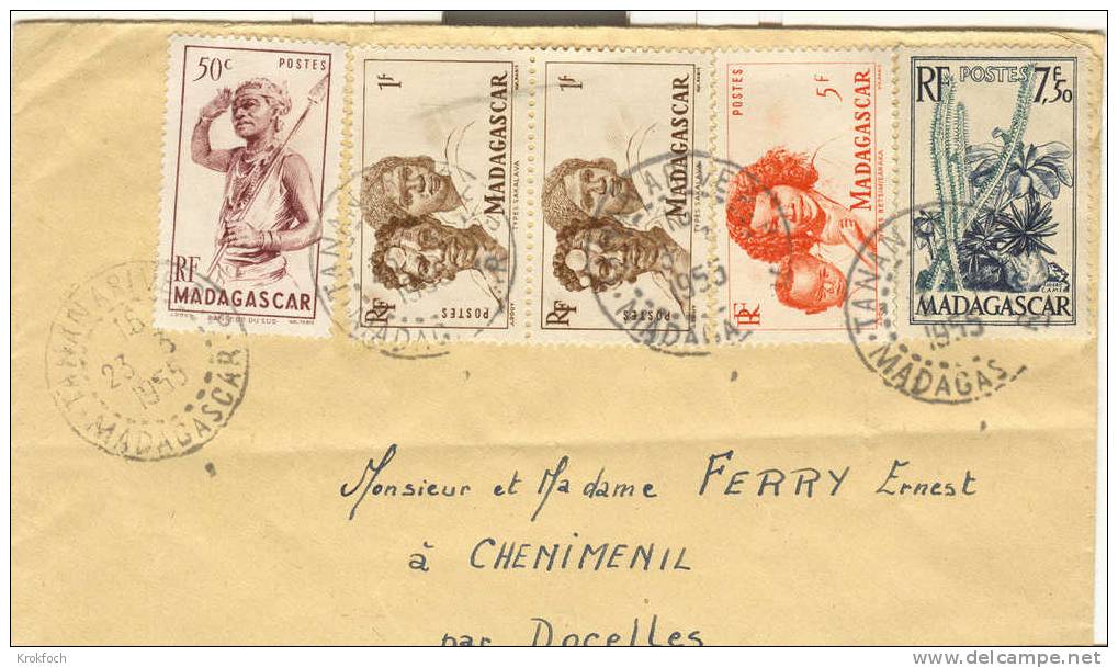 Madagascar - Lettre Entière Tananarive RP 1955 - Covers & Documents