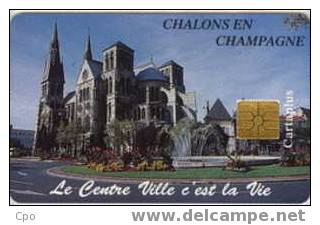 # Carte A Puce Cev CHALONS EN CHAMPAGNE Recto: Cathedrale /  Verso: Logo Chalons, MarcheU,Credit Lyonnais, CCI - Cartes De Fidélité Et Cadeau
