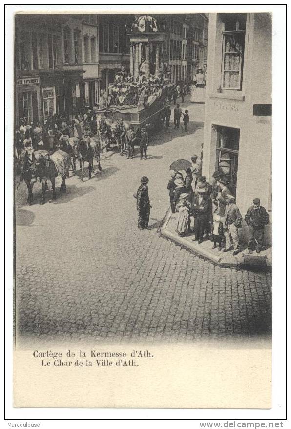 Ath. Aat. Cortège De La Kermesse. Le Char De La Ville. Goliath. Baius, Hennepin. Stoet Van De Kermis. Kar Van De Stad. - Ath