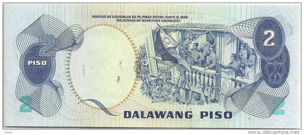 PHILIPPINES 2 PESOS BLUE MAN O/P POPE JPII VISIT ON P.159b FRONT & BACK  DATED 1981 UNC P.166  READ DESCRIPTION !! - Philippines