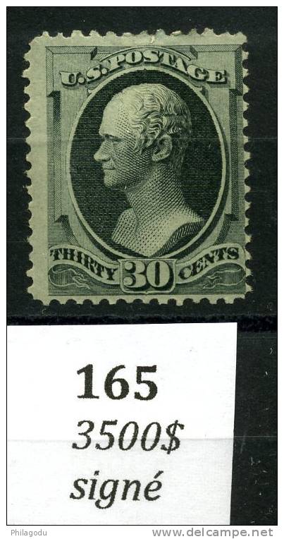 USA  Scott 165  Yv.57.B*  Cote 3500 $  Neuf  Forte *   Signé Expert  BRUN - Nuevos