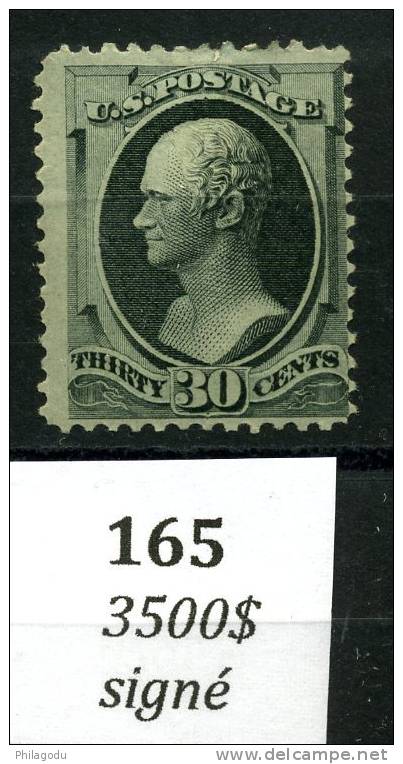 USA  Scott 165  Yv.57.B*  Cote 3500 $  Neuf  Forte *   Signé Expert  BRUN - Unused Stamps
