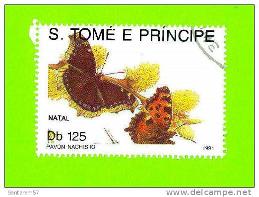 Timbre Oblitéré Used Mint Stamp Selo Carimbado PAVON INACHIS IO Db 125 S. TOME E PRINCIPE 1991 - Sao Tome Et Principe