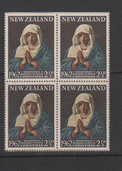 New Zealand MNH 1962, Christmas, Block Of 4, Condition Average - Blocks & Sheetlets