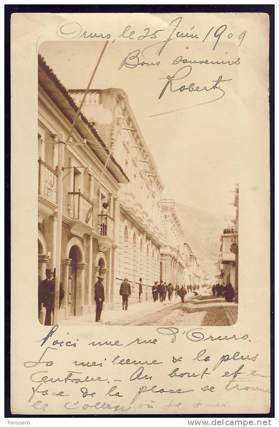 Cpa  Bolivie  Bolivia   ORURO   Real Photo Street View  1909. - Bolivia