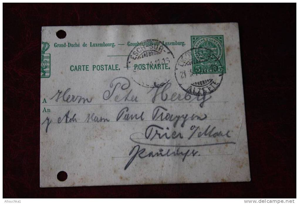 20-3-1914 ENTIER POSTAUX DU DUCHE DU LUXEMBOURG MARCOPHILIE - Stamped Stationery