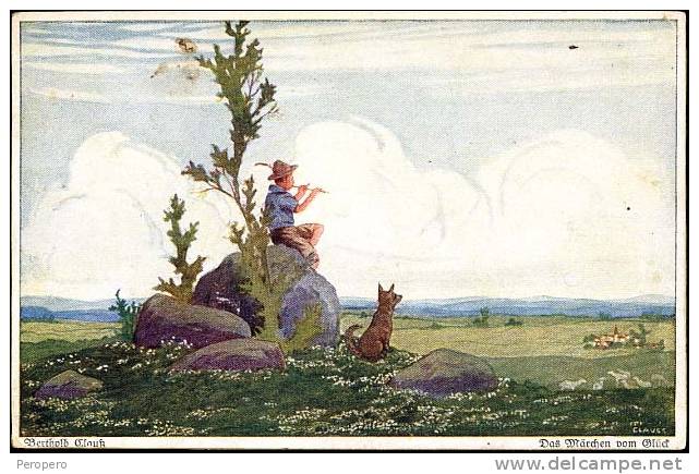 AK PFADFINDER BOY SCOUTS  PAINTED BY PBERTHOLD CLAUSS  POSTCARD 1917 - Pfadfinder-Bewegung