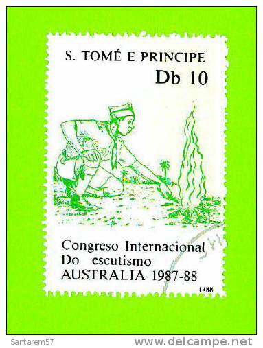 Timbre Oblitéré Used Mint Stamp Selo Carimbado Congreso Internacional Do Escutismo Australia S. TOME PRINCIPE Db10 1988 - Sao Tome Et Principe