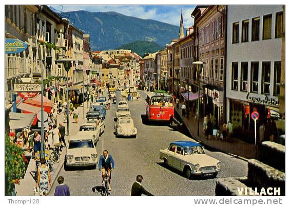 VILLACH - (Kärnten, Austria) - Hauptplatz - Trés Belle Animation, Piétons Et Voitures : P60 Simca, VW Cox, Lancia... - Autres & Non Classés