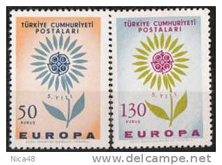 Turchia 1964 Europa 2 Vl  Nuovi Serie Completa - 1964