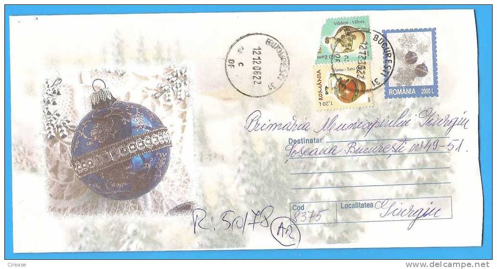 ROMANIA Postal Stationery Cover 2000. Christmas.  Santa Claus - New Year