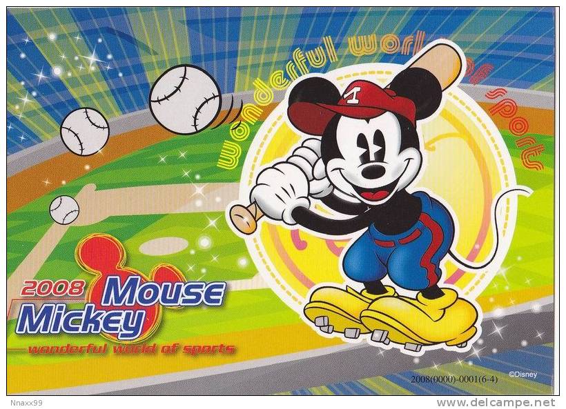 Baseball - Mickey Mouse Playing Baseball, China Prepaid Card - Baseball