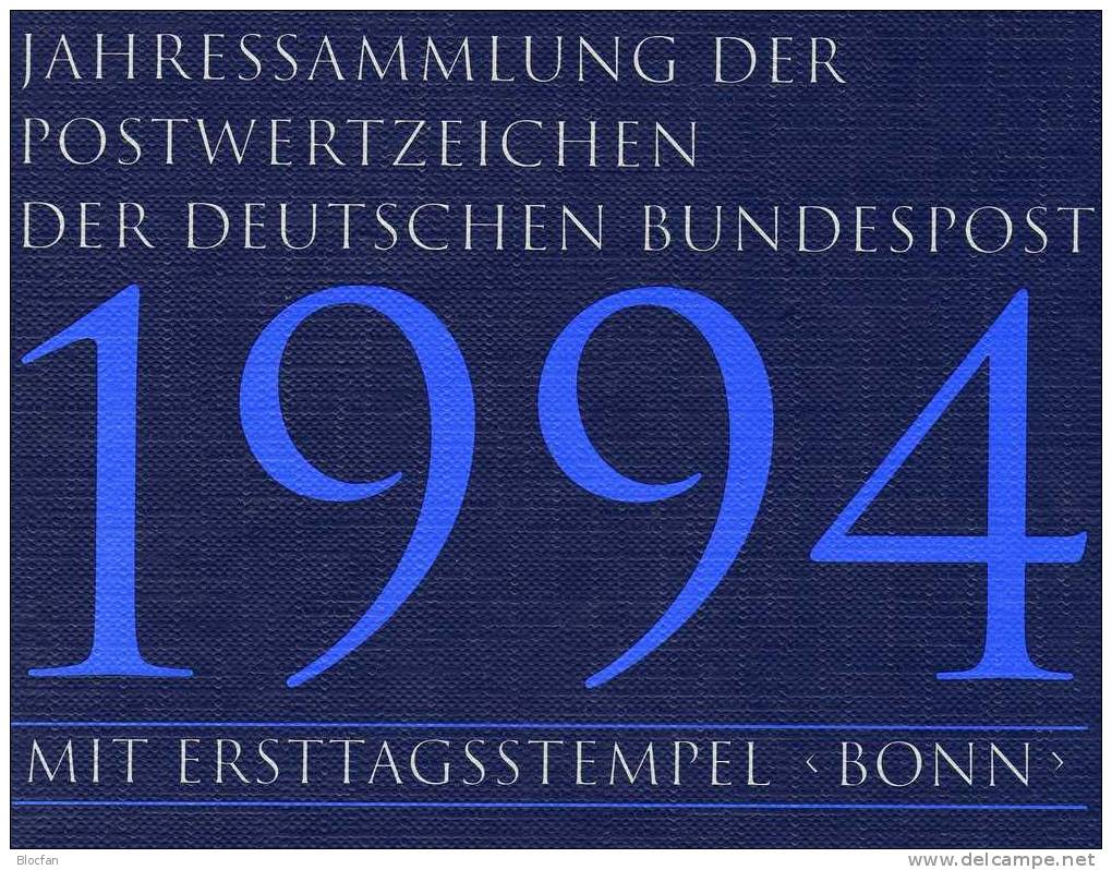 Jahressammlung 1994 Mit 43 ETB,BRD 1709-1771 SST 180€ Deutschland Illustrationen / Documentation In Year-book Of Germany - Collections (with Albums)