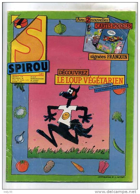 - SPIROU . N°2481  1985 - Spirou Magazine
