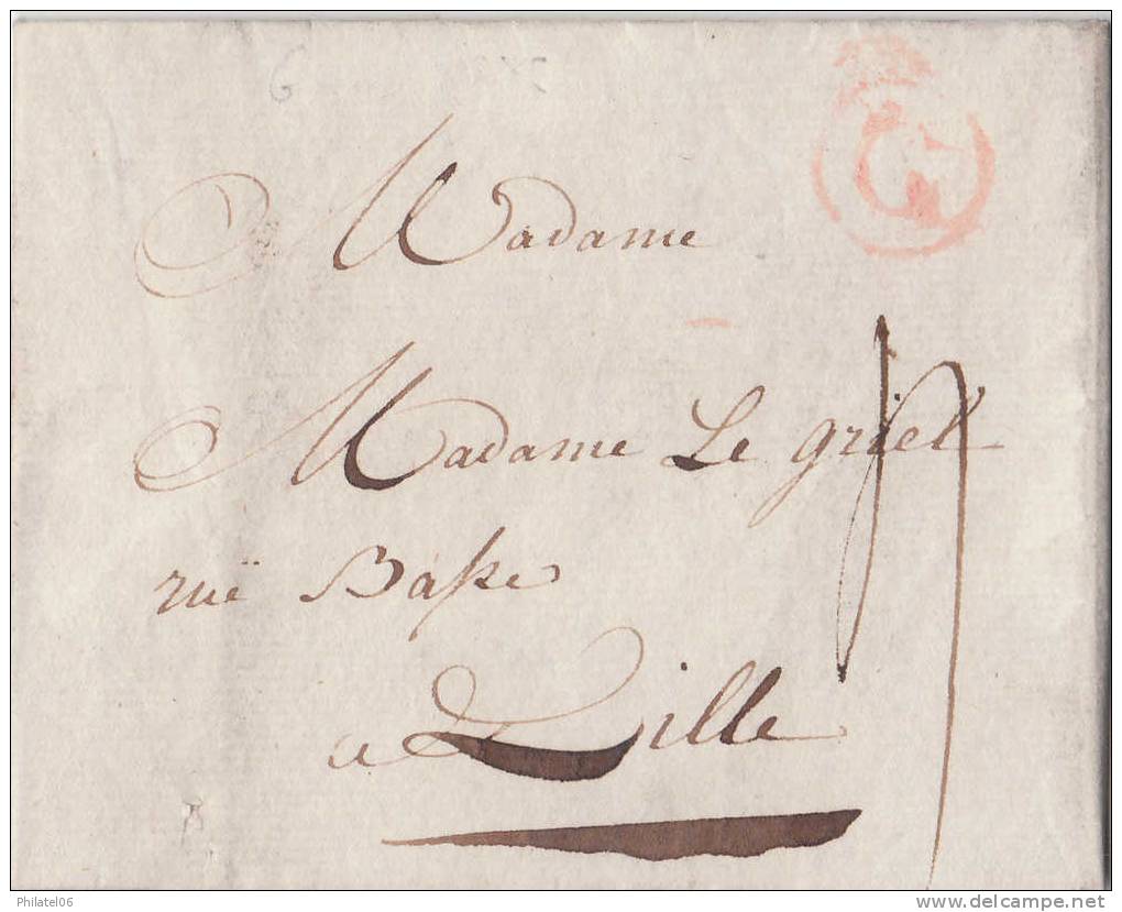 LETTRE COMPLETE AVEC CORRESPONDANCE GAND A LILLE  1785 - 1714-1794 (Paises Bajos Austriacos)