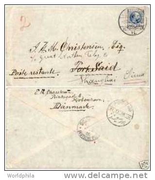 Danmark-Egypt-Redirected To Shanghai Chine (Deutsche Post)  Cover 1906 - Lettres & Documents