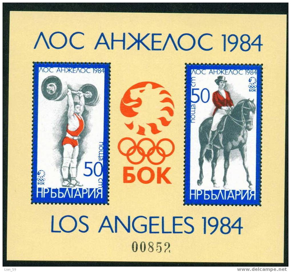 3232 Bulgaria 1983 Olympic Games 84 BLOCK  ** MNH /Olympische Sommerspiele 1984 Los Angeles - Ete 1984: Los Angeles