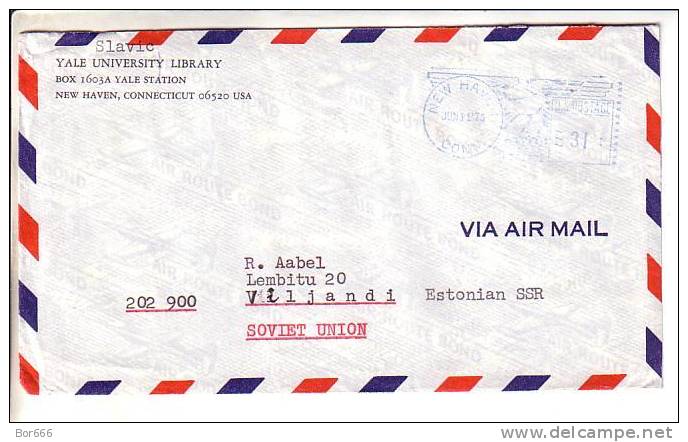 GOOD USA Postal Cover To ESTONIA 1976 - Postage Paid - Covers & Documents