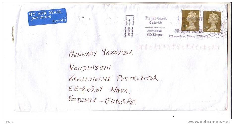 GOOD GB Postal Cover To ESTONIA 2004 - Good Stamped: Elizabeth II - Covers & Documents