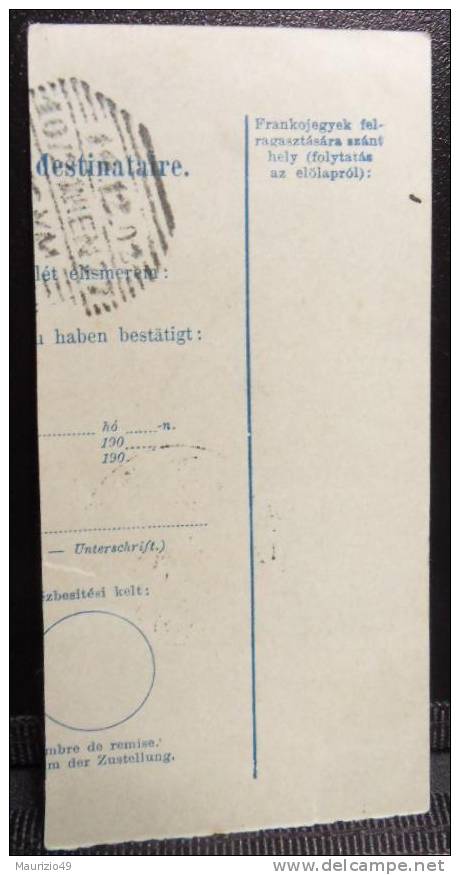 UNGHERIA VERSECZ 1900-04 Numerals In Black Franz Josef I 1 Korona - “Turul” And Crown Of St. Stephen 6 Filler X2 On Piec - Marcophilie