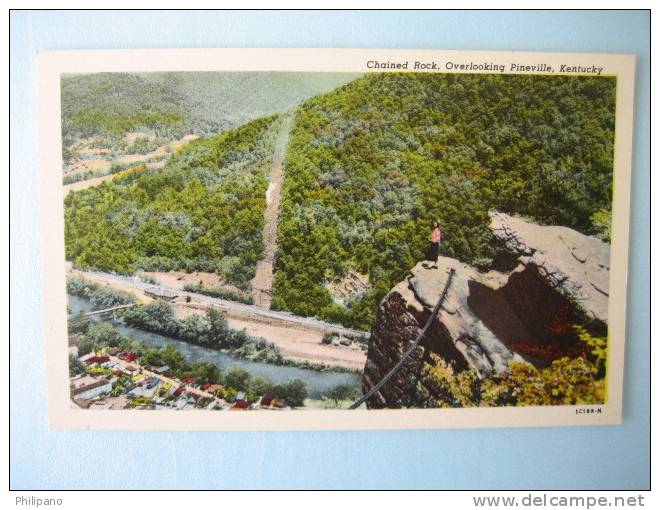 Pineville KY - Chained Rock Overlooking Pineville Vintage Wb - Altri & Non Classificati