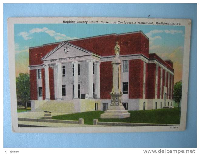 Madisonville KY Hopkins County Court House   Vintage Wb - Andere & Zonder Classificatie