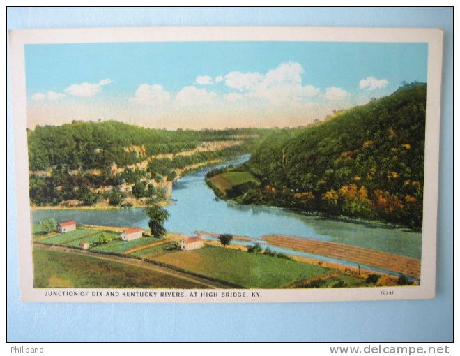 Junction Of Dix & Kentucky Rivers At  High Bridge KY    Vintage WB - Autres & Non Classés