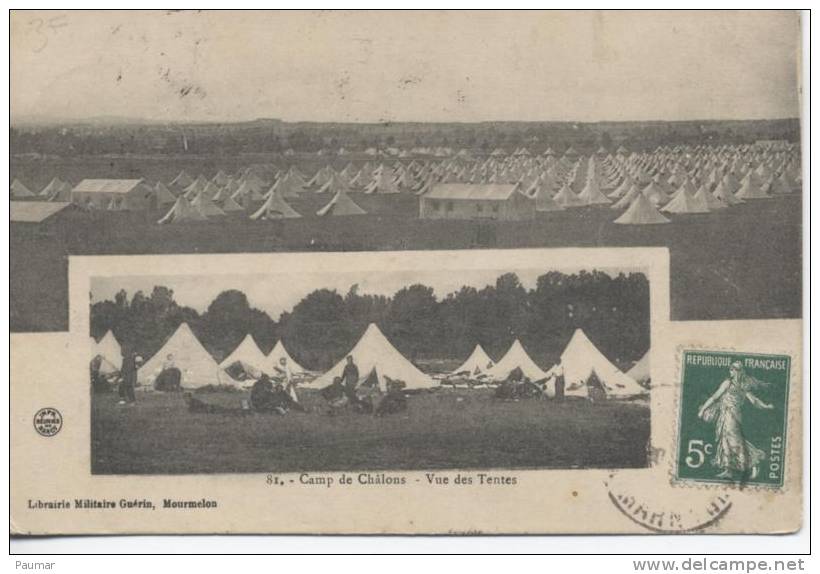 Le Camp De Chalons   Les Tentes  (MILITARIA) - Châtillon-sur-Marne