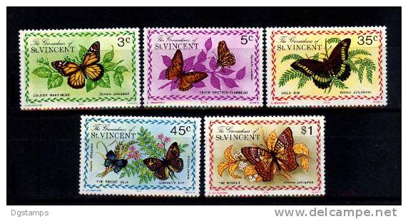 St. Vincent 1978 YT506-10 ** Danaus Plexippus, Agraulis Vanillae, Battus Polydamas, Junonia L, Thecla D, Anarthia J. - Farfalle