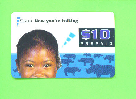 SIERRA LEONE - Remote Phonecard/Girl And Rhinos - Sierra Leona