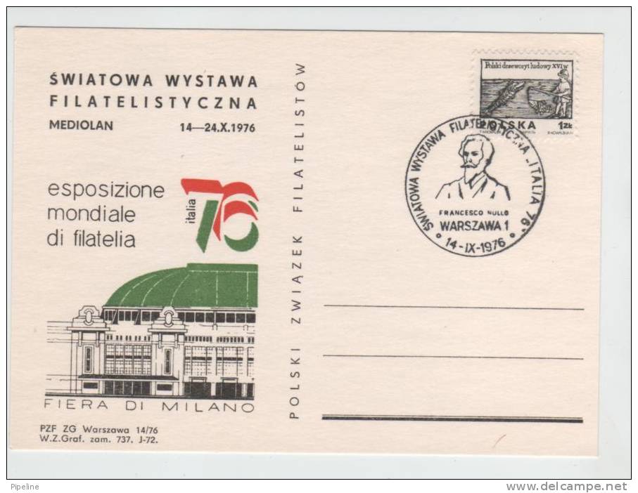 Poland Card With Cachet Italia 76 14-9-1976 - Brieven En Documenten