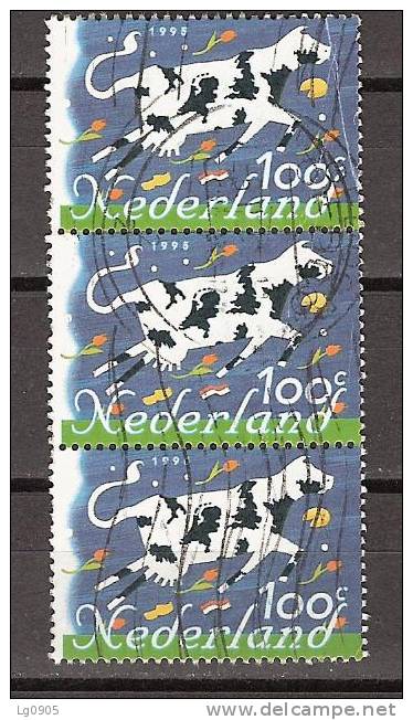 NVPH Netherlands Nederland Niederlande Pays Bas Holanda 1630 Sheet Of 3 Used; Koe, Cow , La Vache, Vaca - Mucche