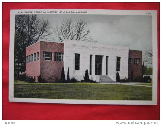 Sylacauga Al      B.B. Comer Memorial Library  Vintage WB - Other & Unclassified