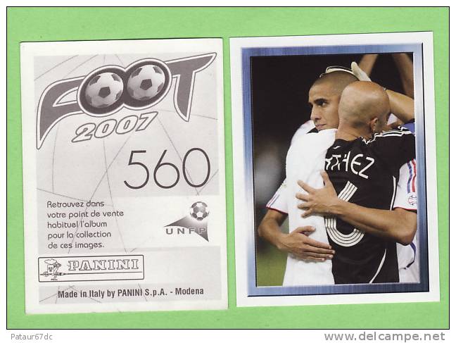 PANINI FOOT 2007 / N° 560 / Coupe Du Monde 2006 / France - Italie / Barthez & Trézéguet - Edition Française